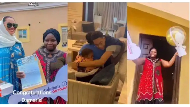 She is Submissive:Businesswoman rewards nanny with a house after 10 years of service (Watch video)