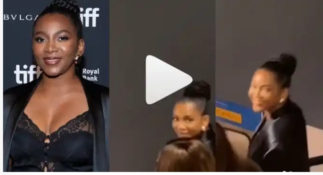 “This woman no dey get old?”- Fans gush as Actress Genevieve was spotted at 2023 Toronto Film Festival (Video)