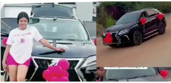“I pray to marry a man that will appreciate me” – Reactions as Lady receives Lexus as push gift from hubby